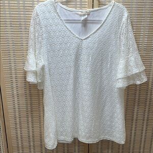 Brittany Black Elegant White Lace Top